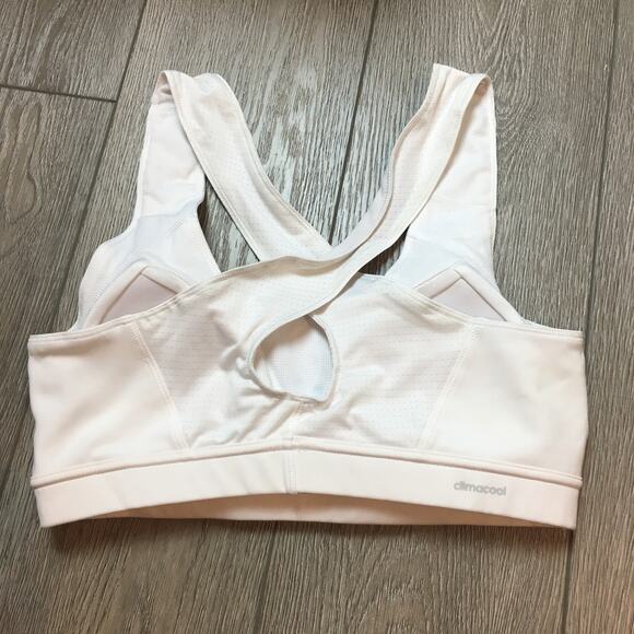 Adidas Medium Support Bra Padded Active Bra Climacool Women Medium White - Picture 2 of 7